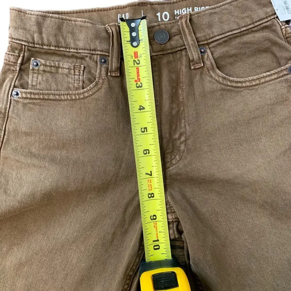 Gap Girls Brown Denim Jeans High Rise 90s Loose Size 10 NWT